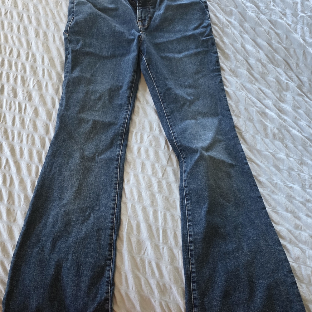Good American Dark Blue Flare Jeans